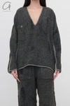 Mutedance 24 Autumn and Winter Flower Dye V-Neck Top Series MD-MD24FW59-GRAY MD24FW58 MD24FW59